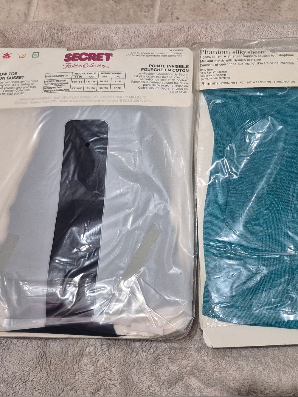 Source Unknown Teal & Black Leggings / Hosiery Duo